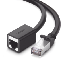 Cable de Extensión Cat6 RJ45 F/UTP / Macho a Hembra / 1m / Método de conexión 568B / Velocidad de transmisión 1000Mbps / Ancho de banda del canal 250MHz /Caja de Cobre / Negro