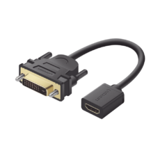 Convertidor DVI Macho a HDMI Hembra | Bidireccional | DVI 24+1 | 1080P@60Hz | Cable de 22 cm (8.66 Pulgadas) | Negro