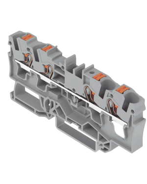 Borna de Paso / 4 Conductores / Push-in CAGE CLAMP® / 4 mm² / 32 A / 800 V / Carril DIN / ATEX IECEx / Prueba Ø4 mm