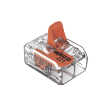 Borne de Conexión con Palancas / Serie 221 / 6 mm² Máximo / 30 A / 300 V / Transparente / T85 / CAGE CLAMP® / Conexión Lateral