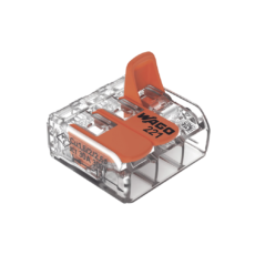 Borna de Conexión con Palancas / 3 Conductores / CAGE CLAMP® / 6 mm² (10 AWG) Máximo / 32A 450V / Transparente / Palancas Naranja / TB85