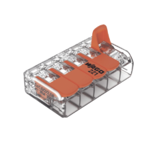 Conector Eléctrico / Borna de Conexión con Palancas / 5 Puntos / 6 mm² Máximo / 30A 450V / Transparente / CAGE CLAMP® / UL-ENEC-CB