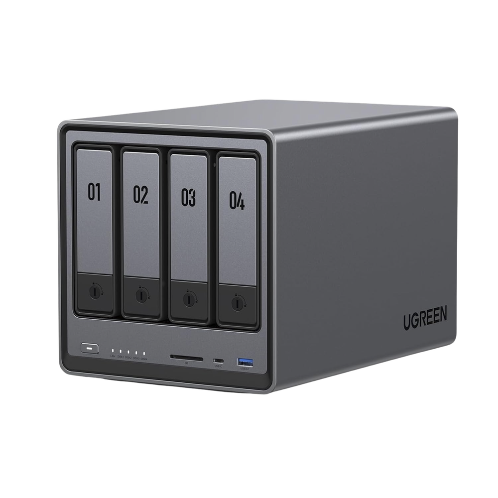 NASync DXP4800 | SO UGOS Pro | Intel N100 12th Gen Intel® Quad Core™ | 4-Bahias (SATA) hasta 96TB | 2* M.2 SSD hasta 16TB| 8GB DDR5 (Exp. a 16GB) | 2.5Gb Dual Ethernet | HDMI 4K | 2* USB2.0 | 1*USB 3.2Gen | 1* USB 3.2Gen2 | 1*USB-C 3.2Gen2 | SD