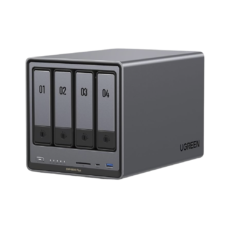 NAS UGREEN NASync DXP4800 Plus / Procesador Intel Pentium Gold 8505 5 Núcleos / 4 Bahías SATA + 2 M.2 NVMe PCIe 4.0 / 8GB DDR5 Expandible a 64GB / 10GbE + 2.5GbE / USB 3.2 Gen 2 Tipo C / HDMI 4K / Sistema Almacenamiento Conectado Red