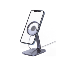 Soporte de Aluminio para Smartphone | Diseñado para MagSafe | Giro de hasta 360° | Ajuste Multi Angulo 180° & 360° | Operación con una mano | Plegable & Portátil | Protección de Silicona | Estable y Resisten