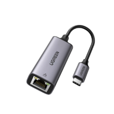 Adaptador de Red USB-C 3.1 (5 Gbps) a RJ45 | Thunderbolt 3 | Admite 10/100/1000 Mbps |  Chip Inteligente | Amplia Compatibilidad | Caja de Aluminio | Longitud del cable 10 cm.