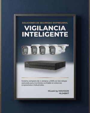 [Kit] DVR 4 Canales TurboHD + 1 Canal IP / 2 Megapixel (1080pLite) / AcuSense Lite / Audio por coaxitron / 1 Bahia de disco duro / 4 Cámaras 2 Megapixel tipo Bala / ColorVu Lite + Microfono Integrado