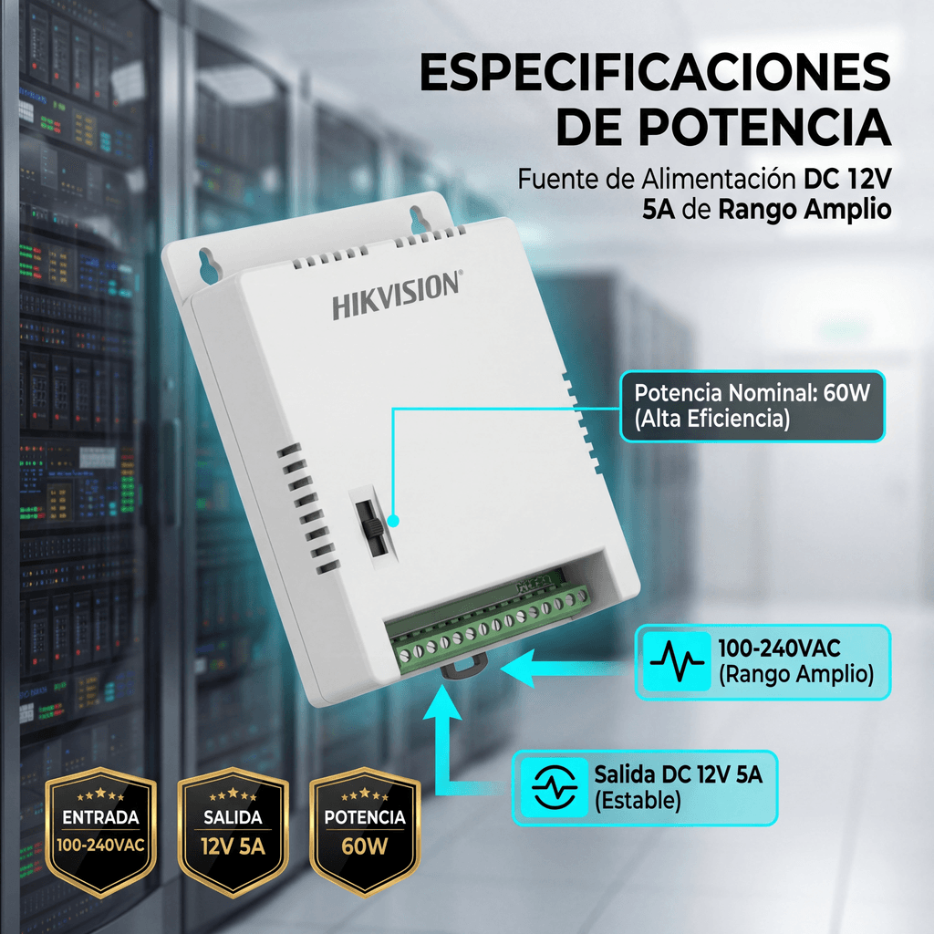 Fuente de Poder Regulada 12 Vcc / 13.5 Vcc / 15 Vcc para 8 Cámaras / 8 Amperes (1 Amp por Salida) / Voltaje de Entrada 90 - 130 VCA / Filtro de Ruido para Cámaras 4K / Modo para Largas Distancias - Imagen 7