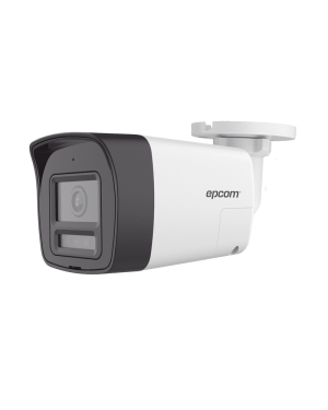 [Audio Bidireccional + Dual Light + ColorVu] Bala TURBOHD 4K (8 Megapixel) / Lente 2.8 mm / 30 mts IR EXIR + 20 mts Luz Blanca / Micrófono y Bocina Integrado / Exterior IP67 / Metal / dWDR