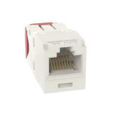 Conector Jack RJ45 Estilo TG, Mini-Com, Categor?a 5e, de 8 Posiciones y 8 Cables, Color Blanco Mate