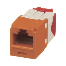 Conector Jack RJ45 Estilo TG, Mini-Com, Categor?a 5e, de 8 Posiciones y 8 Cables, Color Naranja
