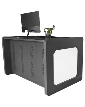 Escritorio Estación Mobiliaria Profesional de Monitoreo y Control / Videovigilancia / Acceso / Alarmas / Etc… / Metálica / Color Gris Oxford