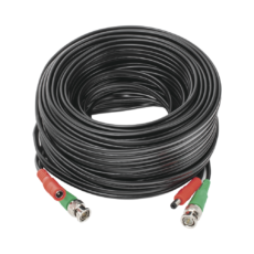 Cable Coaxial (BNC RG59) + Alimentaci?n / SIAMES / 20 Metros (65.62 Pies) / 100% COBRE / Para C?maras 4K / Uso Interior y Exterior