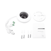 Mini Fisheye IP 5 Megapixel / Panorámica 180° – 360° / Microfono Integrado / 8 mts IR / Uso en Interior / PoE / Múltiples Vistas por iVMS-4200 / Alarmas I/O / Micro SD