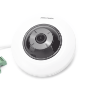 Mini Fisheye IP 5 Megapixel / Panorámica 180° – 360° / Microfono Integrado / 8 mts IR / Uso en Interior / PoE / Múltiples Vistas por iVMS-4200 / Alarmas I/O / Micro SD
