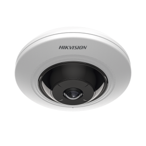Mini Fisheye IP 5 Megapixel / Panorámica 180° - 360° / 8 mts IR / Interior / PoE / HEOP / ACUSENSE / Detección Facial / Microfono Integrado