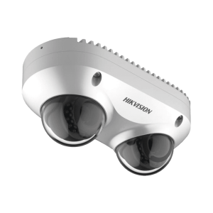 PanoVu Series / Lente Dual de 4 Megapixel / 2 Lentes Fijos de 2.8 mm / Recomendado para Pasillos o Esquinas / IP67 / IK10 / PoE / WDR 120 dB / 10 mts IR / Entrada y Salida de Audio y Alarma / MicroSD