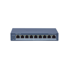 Switch Administrable PoE+ / 8 puertos 100 Mbps PoE+ / 1 puerto 1000 Mbps de Uplink / PoE hasta 300 Metros / Conexión Remota desde Hik-ParnerPro / 110 W