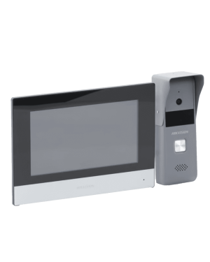 Kit de Videoportero Analógico de Metal / IP a 4 Hilos con Función de Llamada a App Hik-Connect / Monitor se Conecta a Internet por Cable o WiFi y por 4 Hilos al Frente de Calle  IP65 / Expandible a Mas Equipos