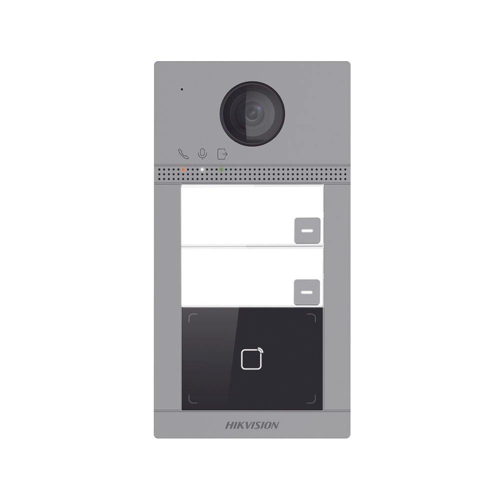 Videoportero IP 2 Megapixel / Llamada y Apertura Remota desde App Hik-Connect (requiere monitor) / PoE / Exterior IP65 + Antivandalico IK08 / 2 Departamentos / Apertura con Tarjeta / Soporta 2 Puertas y hasta 6 Monitores - Imagen 2
