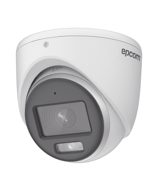 [ColorVu] Turret TURBOHD 3K (5 Megapixel) / Lente 2.8 mm / Micrófono Integrado / Imagen a Color 24/7 / 20 mts Luz Blanca / Exterior IP67 / dWDR / 4 Tecnologías