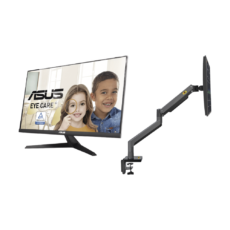 Kit de Montaje de Escritorio Articulado + Monitor Profesional Ultra Delgado 27” Full HD