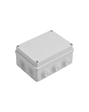 Caja Estanca de PVC Para Derivación y Conexión, 10 Entradas, Tapa Atornillada, 150x110x70 mm (Área interna), Uso Exterior IP55, Material que no Propaga el Fuego y Libre de Hálogenos