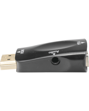 Adaptador (Convertidor) HDMI a VGA  / HDMI Macho a VGA Hembra / Resolución 1920×1080 @ 60Hz  / Adaptador de Audio de 3.5 mm / Chapado en Níquel
