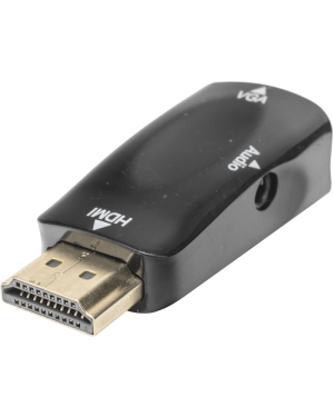 Adaptador (Convertidor) HDMI a VGA  / HDMI Macho a VGA Hembra / Resolución 1920×1080 @ 60Hz  / Adaptador de Audio de 3.5 mm / Chapado en Níquel