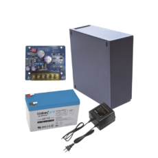 Kit con fuente PLB2 con salida de 12 Vcc a 2.5 Amper, incluye transformador y batería de 12 V a 7 Amper
