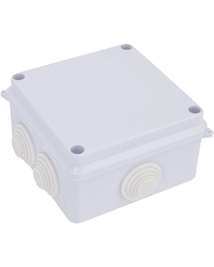 Caja de Conexiones Impermeable IP65, 7 Entradas, Dimensiones 100 x 100 x 70 mm, para Instalaciones Industriales, Comerciales y Residenciales, Incluye Tornillería para su Instalación