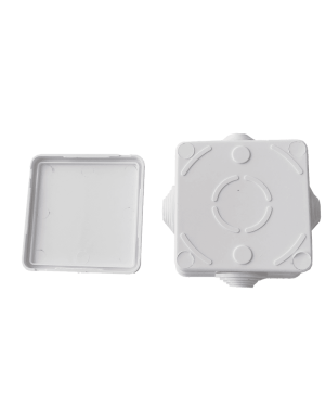 Caja de Conexiones Impermeable IP55 con 4 Entradas, 80 x 80 x 50 mm, para Instalaciones Industriales, Comerciales y Residenciales, Incluye Tornillería para su Instalación