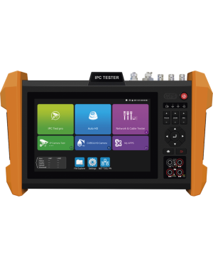 Probador de Vídeo con Pantalla LCD de 7″ para IP ONVIF / 8MP TVI + 8MP CVI + 8MP AHD + SDI/EX???SDI + Multímetro + Cable TDR / Prueba de Red de Fibra Óptica + Medidor de Distancia Laser + Cámara Integrada