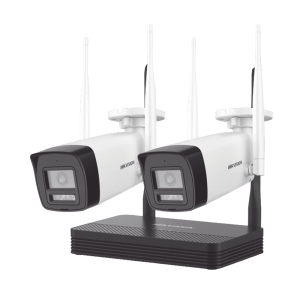Kit IP Inalámbrico 2 Megapixel (1080p) / NVS 4 Canales / 2 Cámaras Bala para Exterior con Lente 2.8 mm y Dual Light (30 mts IR + 20 mts Luz Blanca) / Audio Bidireccional (Micrófono y Bocina) / Soporta Micro SD de 512 GB