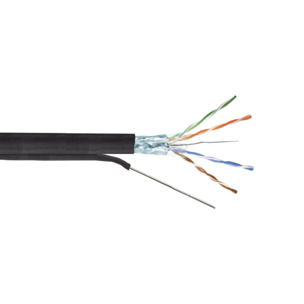 Bobina de Cable FTP con Mensajero de Acero de 305 Metros (1000 Pies) Cat6+ Calibre 23, Color Negro, para Aplicaciones en Video Vigilancia y Redes de Datos / Uso en Intemperie y Aplicaciones A?reas - Imagen 3