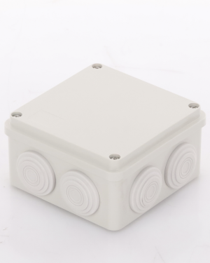Caja Derivación-Conexión de Plástico (100 X 100 X 54 mm) con 7 Glándulas de Goma. Para Instalaciones Comerciales, Residenciales e Industriales. Incluye Tornillería para su Tapa.