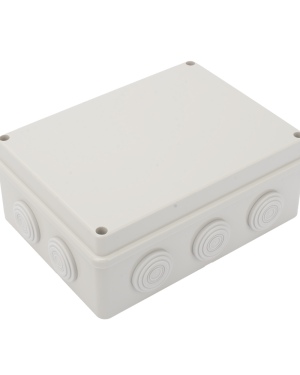 Caja Derivación-Conexión de Plástico (140 X 190 X 76 mm) con 10 Glándulas de Goma. Para Instalaciones Comerciales, Residenciales e Industriales. Incluye Tornillería para su Tapa. Funciona También como Registro.
