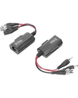 Kit de transceptores activos, envía alimentación 12V/24Vcc/AC, video y audio a una distancia de hasta 150 m en 4K para aplicaciones de video por UTP Cat 5e / 6 en alta definición.