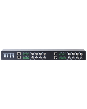 (TRANCEPTOR) RECEPTOR DE VIDEO PASIVO DE 16 CANALES / Resolución 4K / Compatible con cable UTP Cat 5e/6 / Compatible con HD-TVI/CVI/AHD/CVBS / TODO INCLUIDO PARA RACK / Protección Interconstruida contra sobretensión.