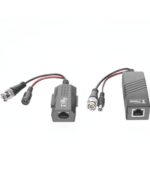 Kit de transceptores activos TURBO HD. Convierte 36/24 Vcc a 12 Vcc regulados, a través de cable  UTP Cat5e / 6. Transmision de 200 m (Revisar tabla de resoluciones )