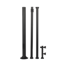Poste Seccionado de 6 Metros / Tubos Mas Gruesos / Especializado para la Instalación de Videovigilancia / Incluye Base de Cimentación y Brazo para Cámara PTZ / Color Negro