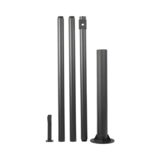 Poste Seccionado de 6 Metros / Especializado para la Instalación de Videovigilancia / Incluye Base de Cimentación y Brazo para Cámara PTZ / Color Negro