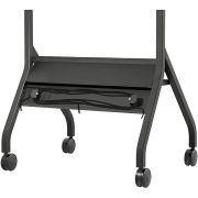Carro Móvil para Pantalla Plana / 43″ a 75″+ Displays / Altura Ajustable 49.8″-65.8″ (126.5-167.1 cm) / Capacidad 150 lb (68 kg) / 4 Ruedas Dobles 4″ (102 mm) / Gestión de Cableado Interno / Estructura Tubular / Incl