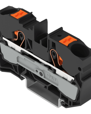 Borna de Paso Serie 2210 / Push-in CAGE CLAMP® / 2 Conductores 10 mm² / Tecla Naranja / Carril DIN 35×15 y 35×7.5 / Ex eb IIC Gb ATEX / 57A 800V / IP20 / Poliamida V0