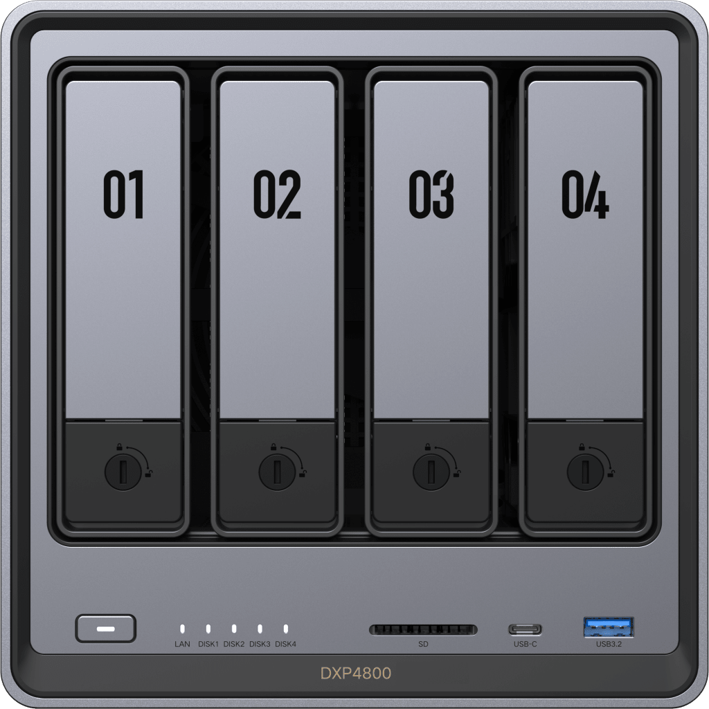 NASync DXP4800 | SO UGOS Pro | Intel N100 12th Gen Intel® Quad Core™ | 4-Bahias (SATA) hasta 96TB | 2* M.2 SSD hasta 16TB| 8GB DDR5 (Exp. a 16GB) | 2.5Gb Dual Ethernet | HDMI 4K | 2* USB2.0 | 1*USB 3.2Gen | 1* USB 3.2Gen2 | 1*USB-C 3.2Gen2 | SD - Imagen 3