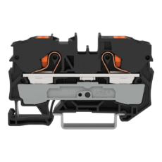 Borna de Paso Serie 2210 / Push-in CAGE CLAMP® / 2 Conductores 10 mm² / Tecla Naranja / Carril DIN 35x15 y 35x7.5 / Ex eb IIC Gb ATEX / 57A 800V / IP20 / Poliamida V0