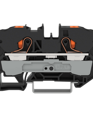 Borna de Paso Serie 2210 / Push-in CAGE CLAMP® / 2 Conductores 10 mm² / Tecla Naranja / Carril DIN 35×15 y 35×7.5 / Ex eb IIC Gb ATEX / 57A 800V / IP20 / Poliamida V0