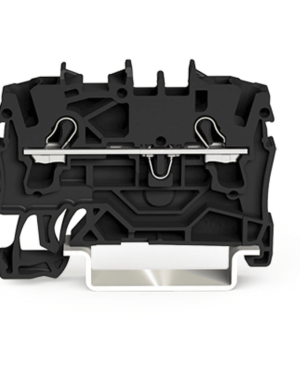 Borna de Paso Serie 2002 / 2 Conductores / Sección 2.5 mm² / Tecnología Push-in CAGE CLAMP® / Aplicaciones Ex e II / Montaje Carril DIN 35×15 y 35×7.5 / Negro / Certificaciones ATEX IECEx UL CSA