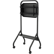 Carro Móvil para Pantalla Plana / 43″ a 75″+ Displays / Altura Ajustable 49.8″-65.8″ (126.5-167.1 cm) / Capacidad 150 lb (68 kg) / 4 Ruedas Dobles 4″ (102 mm) / Gestión de Cableado Interno / Estructura Tubular / Incl