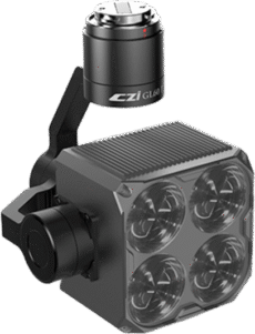 Foco Gimbal, 120W Máximo, 13400 Lúmenes, 4 Grupos Ópticos, 750g Peso, Iluminación 150m, Compatible con M300/M350/M400